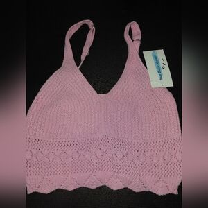 Pink Adjustable crocheted Bralette